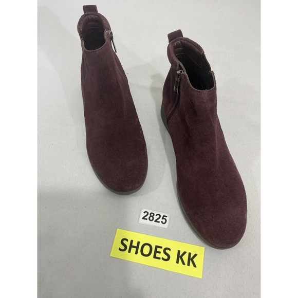 Womans Easy Spirit Sepapaya M Burgandy Suede Zip Hidden Wedge